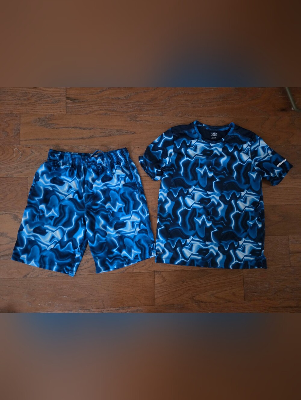 Boys Blue Swirl Kids Matching Set Shorts And Shirt 14/16
